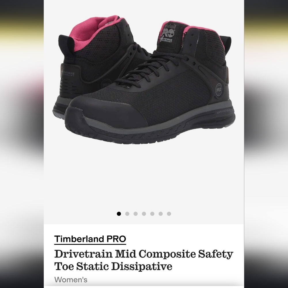 Timberland PRO Women's Black and Pink Safety Toe Shoes